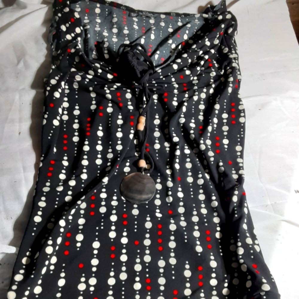Self Esteem Womens Medium black Polk a dot blouse